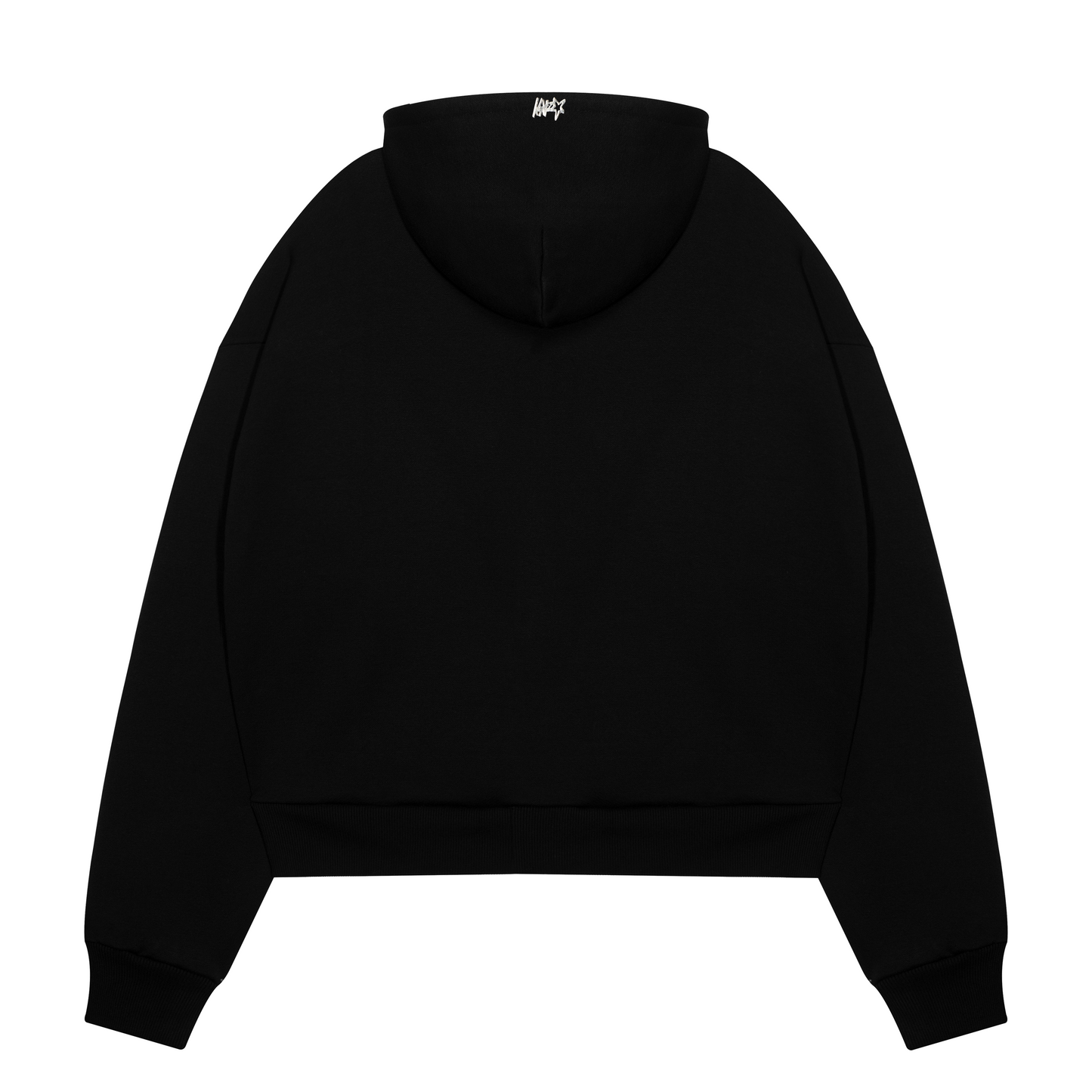 BASIC BLACK ZIPPED HOODIE