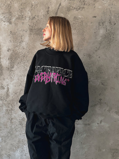 SACRIFICE EVERYTHING BLACK CREWNECK