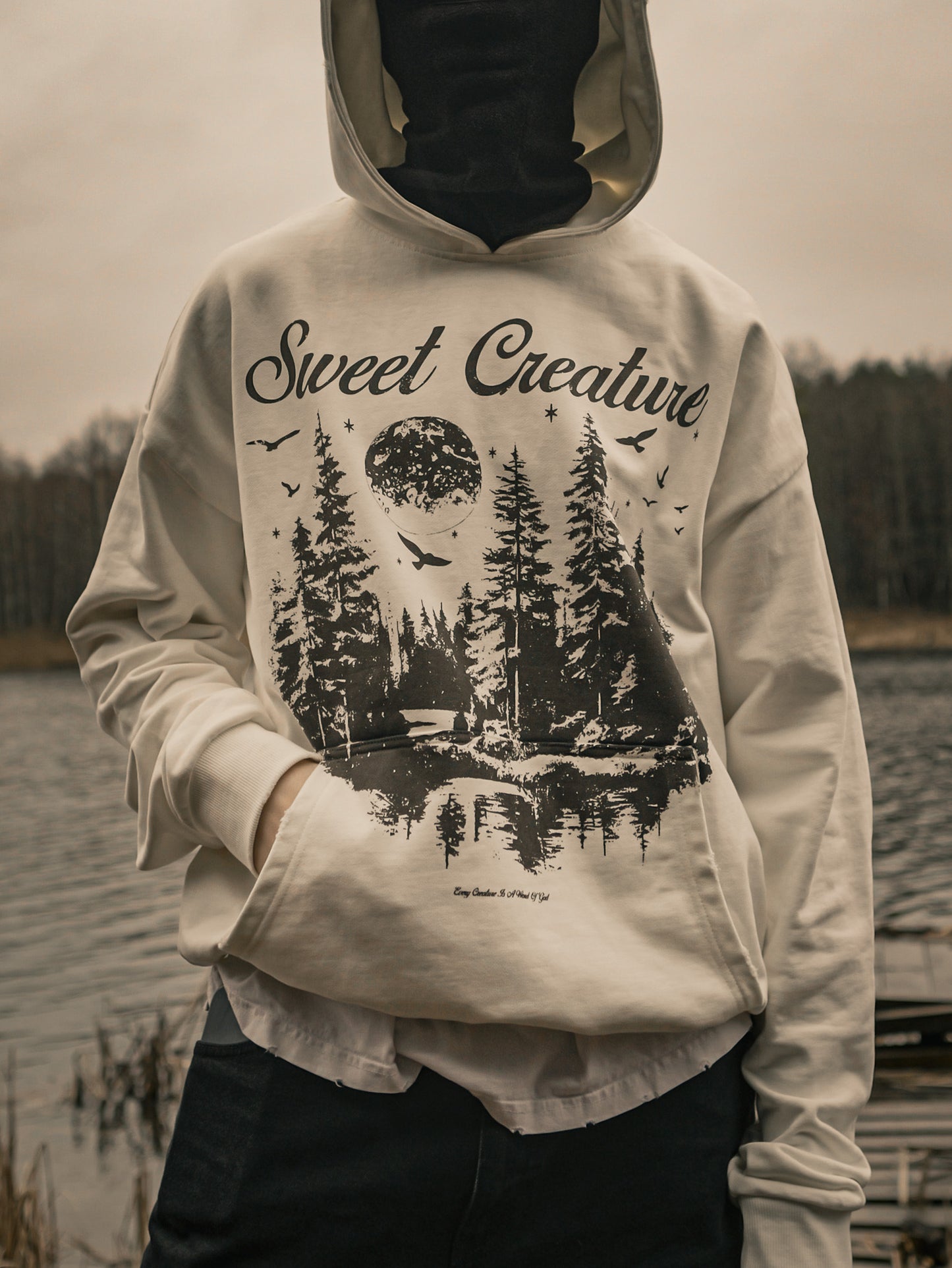 SWEET CREATURE ECRU HOODIE