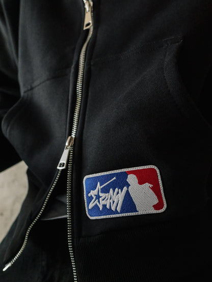 MLB BLACK ZIPPED HOODIE