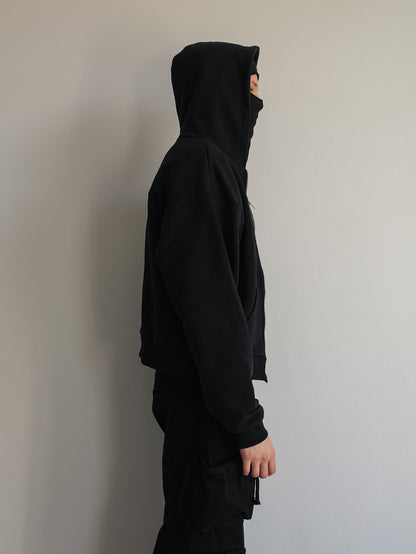 MLB BLACK ZIPPED HOODIE